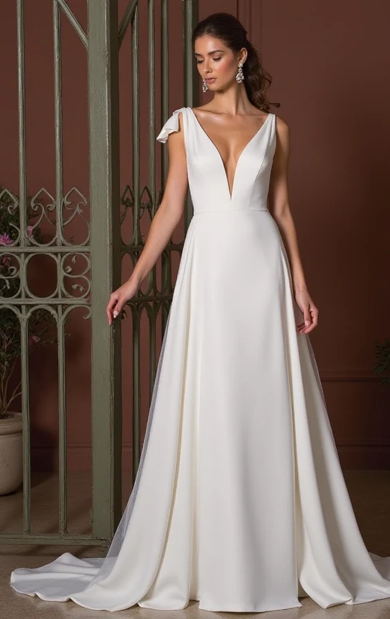 A-Line Wedding Dress with a Halter Neckline for a Unique Touch - Image 3