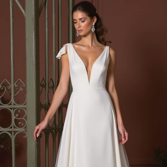 A-Line Wedding Dress with a Halter Neckline for a Unique Touch - Image 4