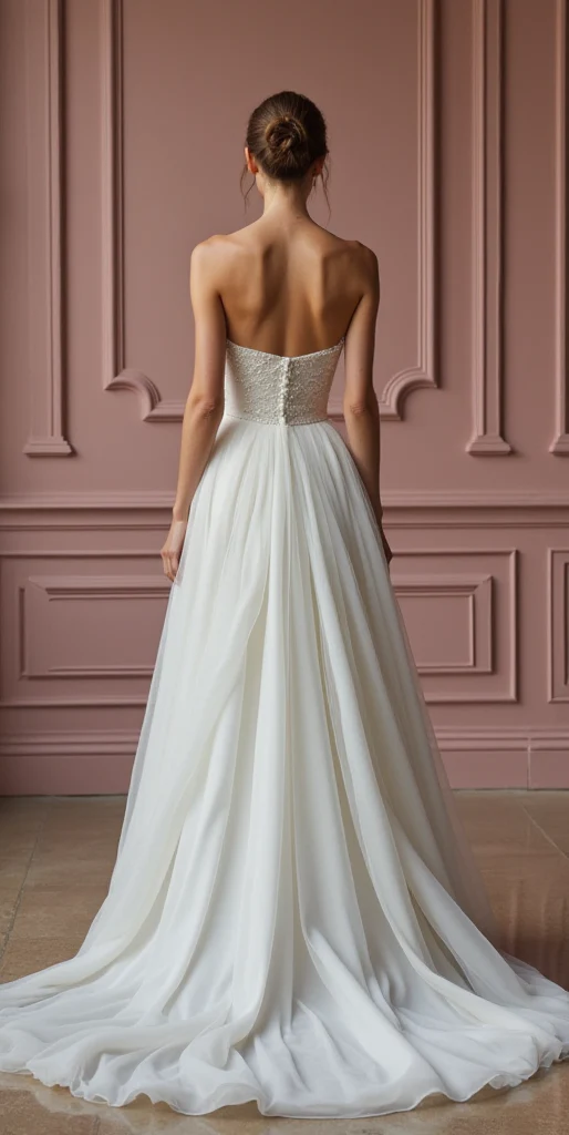 A-Line Wedding Dress with a Long Train for a Grand Bridal Entrance - Image 3