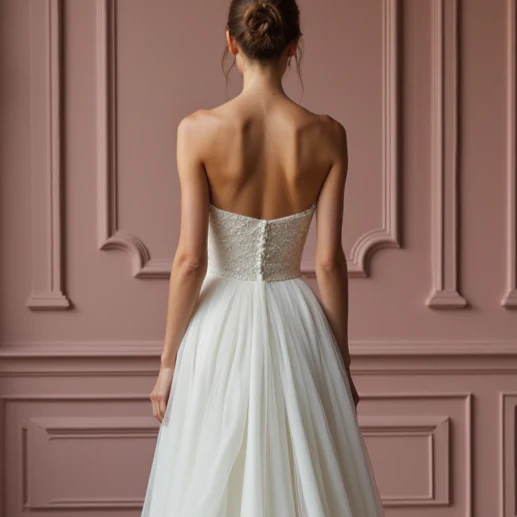 A-Line Wedding Dress with a Long Train for a Grand Bridal Entrance - Image 5