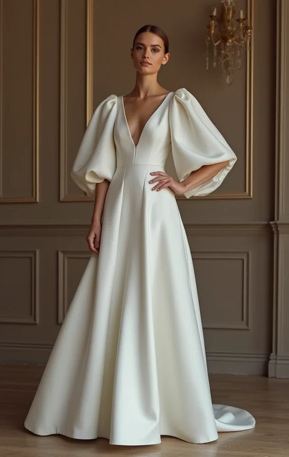 A-Line White Wedding Dress with a Low Back for a Sexy, Elegant Look - Image 2