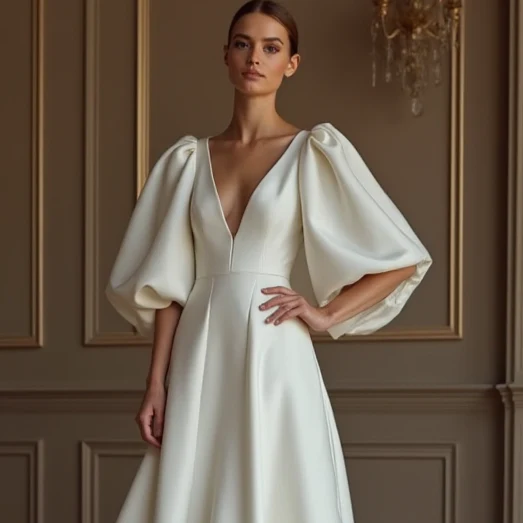 A-Line White Wedding Dress with a Low Back for a Sexy, Elegant Look - Image 4