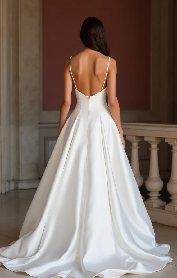 A-Line White Wedding Dress with a Structured Bodice for a Clean Look - Image 3