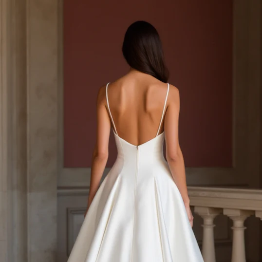 A-Line White Wedding Dress with a Structured Bodice for a Clean Look - Image 5