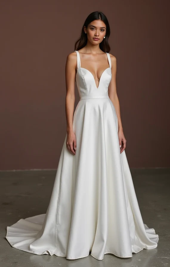 A-Line Wedding Dress with a V-Back for a Subtle Yet Elegant Touch - Image 4