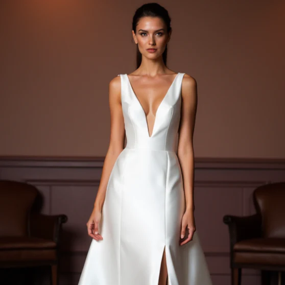 A-Line Wedding Dress with an Empire Waist for a Slimming Effect - Image 4