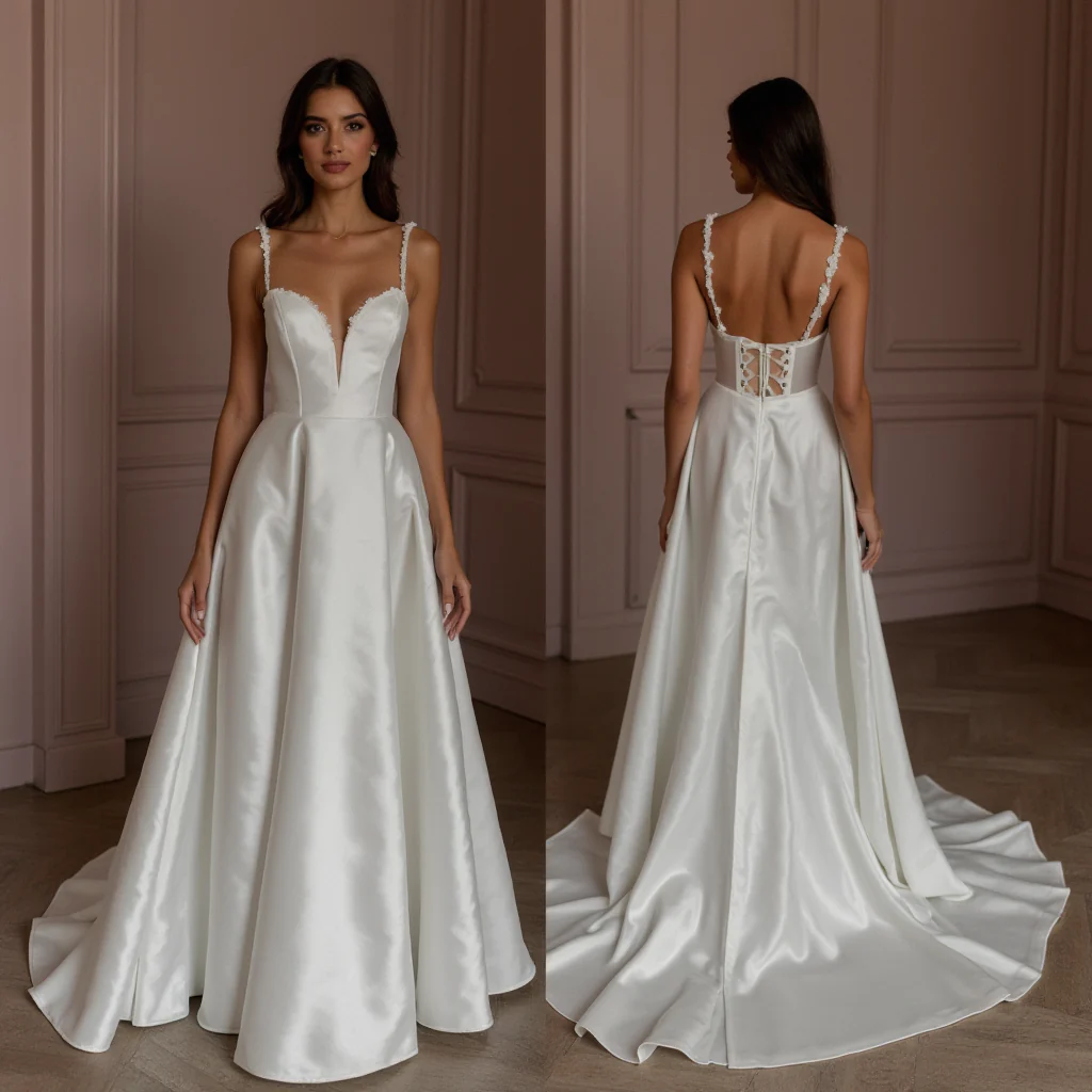 A-Line Wedding Dress with Beaded Bodice for a Glamorous Look