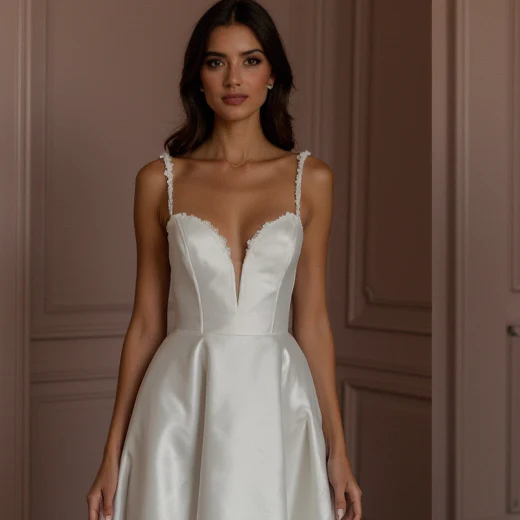 A-Line Wedding Dress with Beaded Bodice for a Glamorous Look - Image 4