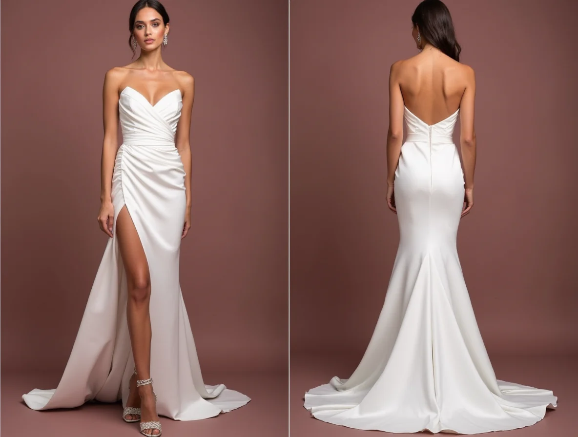 A-Line White Wedding Dress with Button Details for a Vintage-Inspired Look