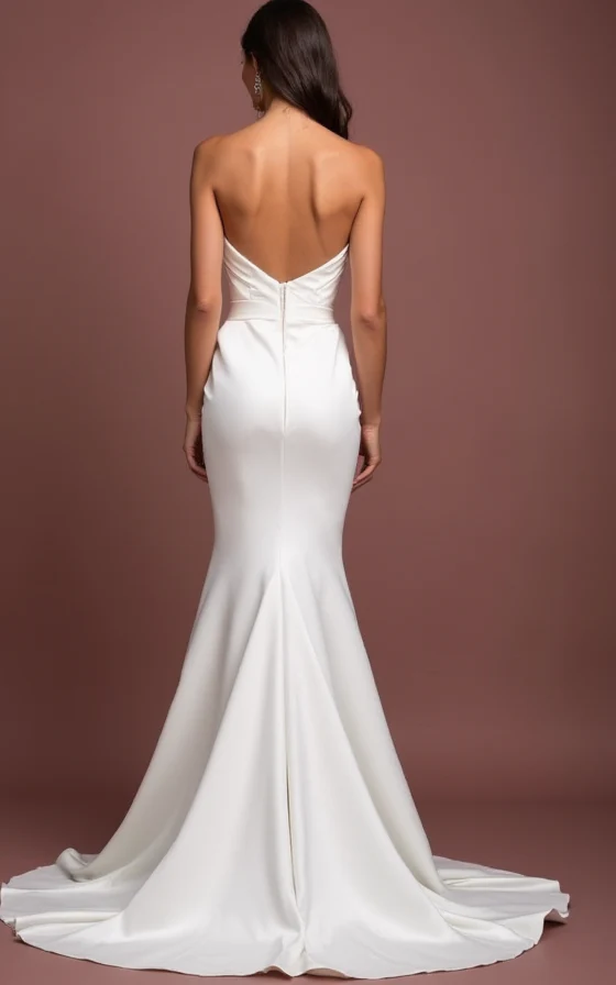 A-Line White Wedding Dress with Button Details for a Vintage-Inspired Look - Image 3