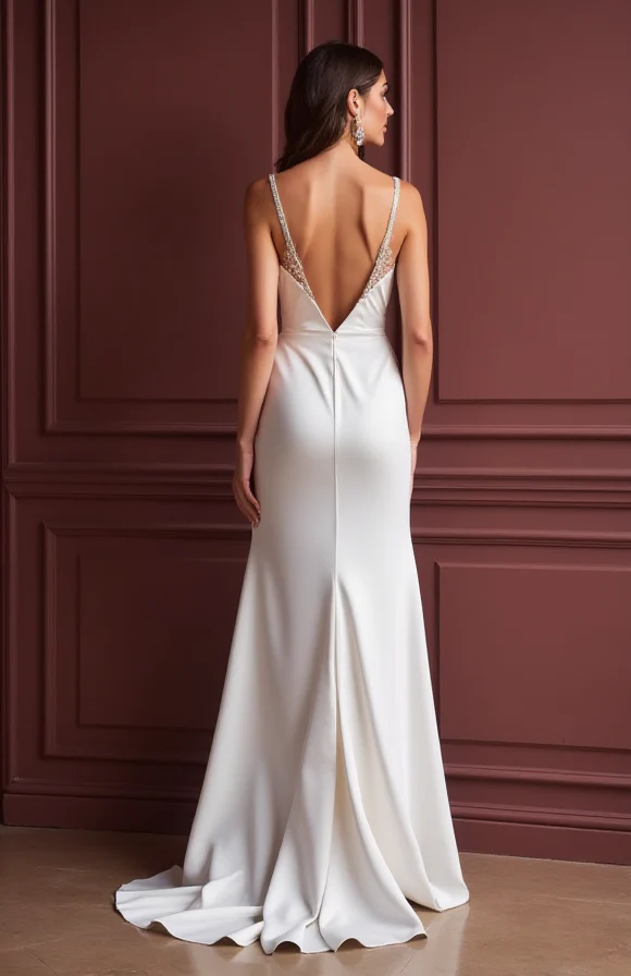 A-Line Wedding Dress with Crystal Beading for a Touch of Glamour - Image 3