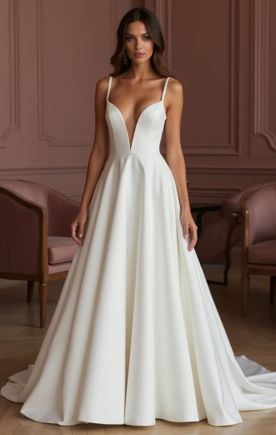 A-Line Wedding Dress with Draped Bodice for a Soft, Elegant Silhouette - Image 2