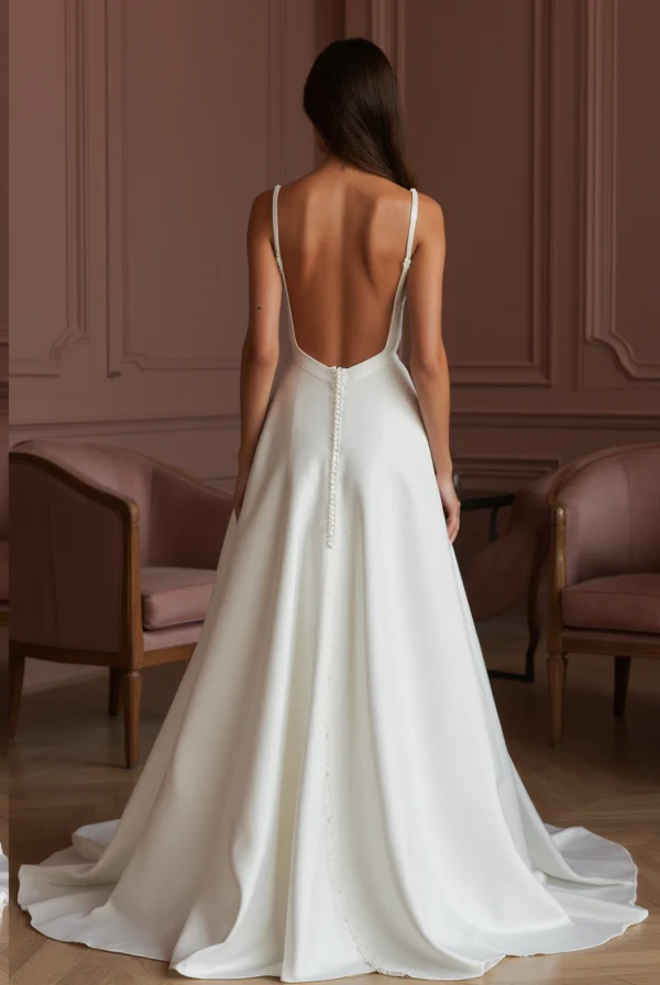 A-Line Wedding Dress with Draped Bodice for a Soft, Elegant Silhouette - Image 3