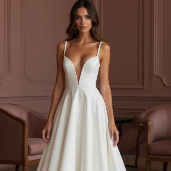 A-Line Wedding Dress with Draped Bodice for a Soft, Elegant Silhouette - Image 4