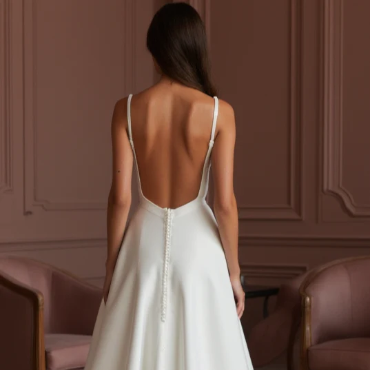 A-Line Wedding Dress with Draped Bodice for a Soft, Elegant Silhouette - Image 5