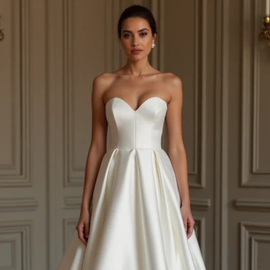 A-Line White Wedding Dress with Floral Embellishments for a Romantic Look - Image 4