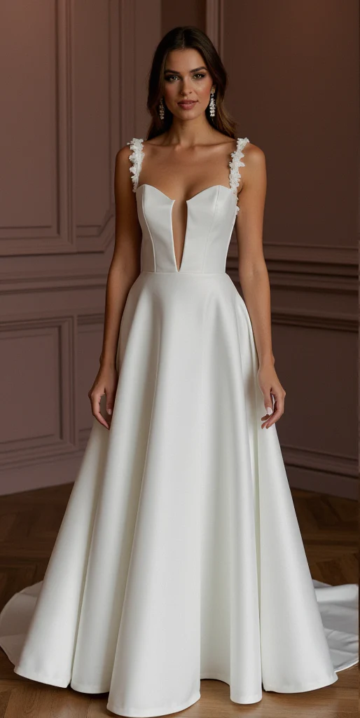 A-Line Wedding Dress with Illusion Sleeves for a Modern Touch - Image 2