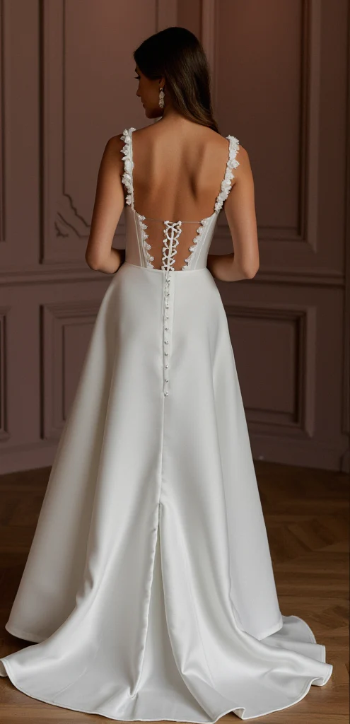 A-Line Wedding Dress with Illusion Sleeves for a Modern Touch - Image 3