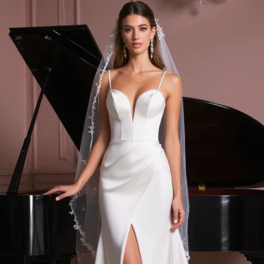 A-Line Wedding Dress with Ruffled Skirt for a Playful and Fun Look - Image 4