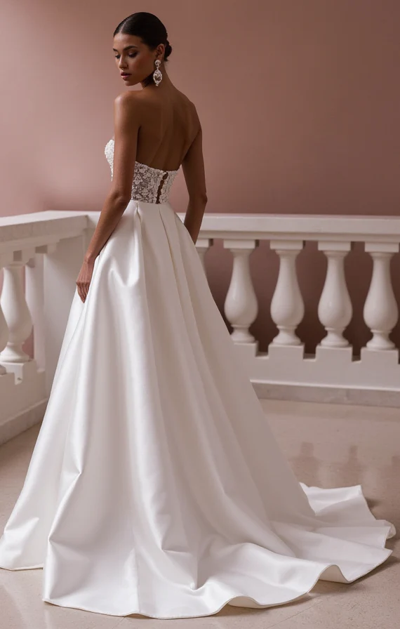 A-Line Wedding Dress with Soft Tulle Layers for a Dreamy Effect - Image 3