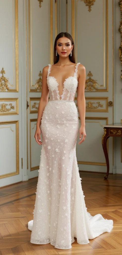 A-Line Wedding Dress with Spaghetti Straps for a Light and Airy Feel - Image 2