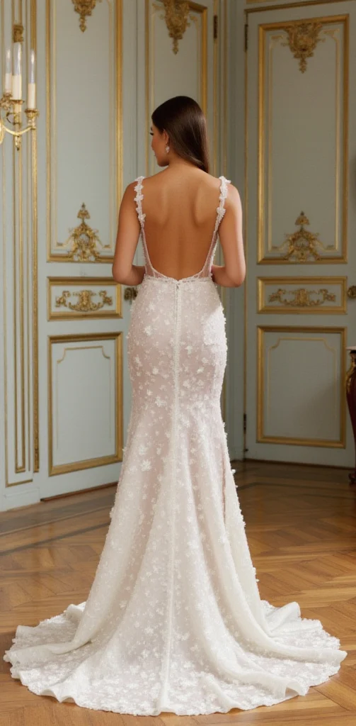 A-Line Wedding Dress with Spaghetti Straps for a Light and Airy Feel - Image 3