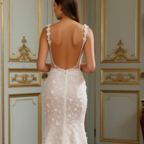 A-Line Wedding Dress with Spaghetti Straps for a Light and Airy Feel - Image 5