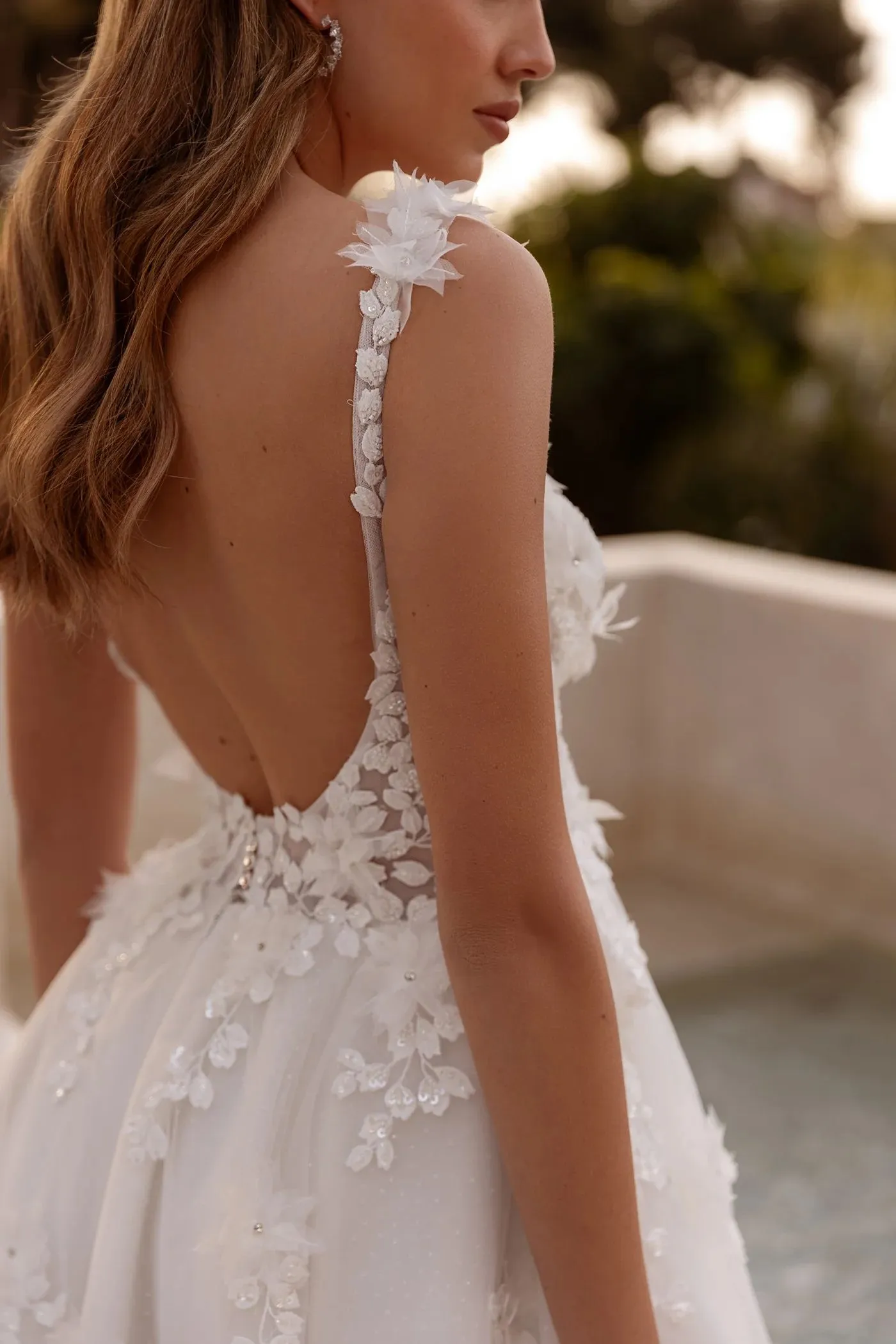 A-line Wedding Dresses Floral Applique Boho Bridal Gowns Vestido De Novia - Image 4