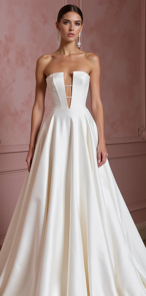 A-Line Wedding Gown with a Flowing Skirt for a Graceful Look - Image 3