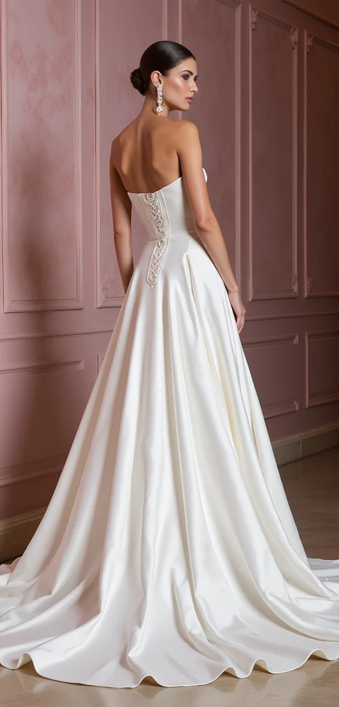 A-Line Wedding Gown with a Flowing Skirt for a Graceful Look - Image 4