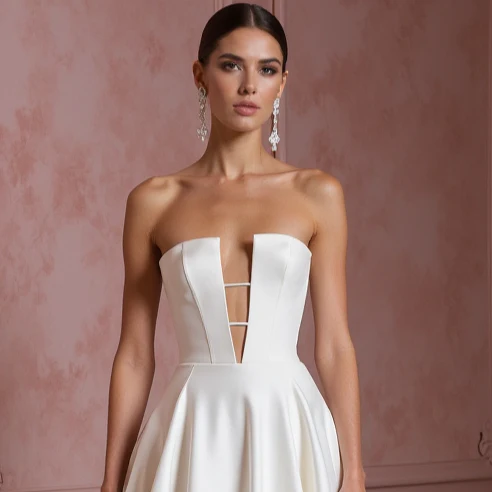 A-Line Wedding Gown with a Flowing Skirt for a Graceful Look - Image 5