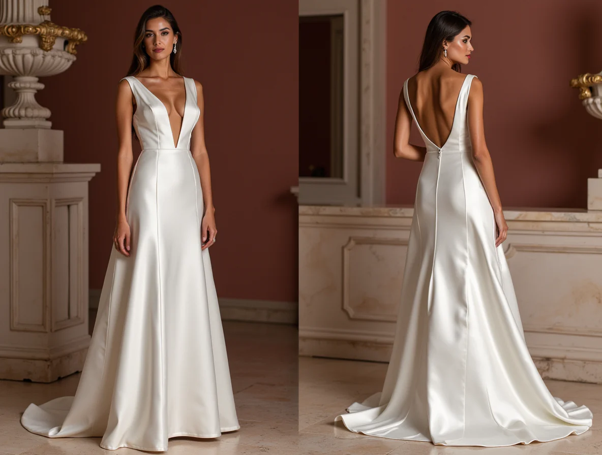A-Line White Wedding Dress with a Modest Neckline for a Refined Style