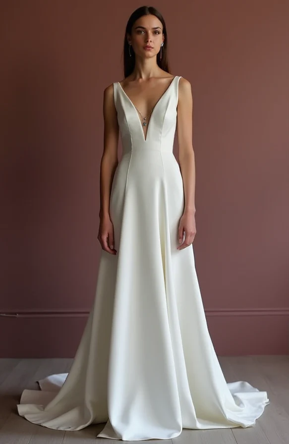 A-Line White Wedding Dress with a Sheer Lace Skirt for a Soft, Dreamy Feel - Image 2