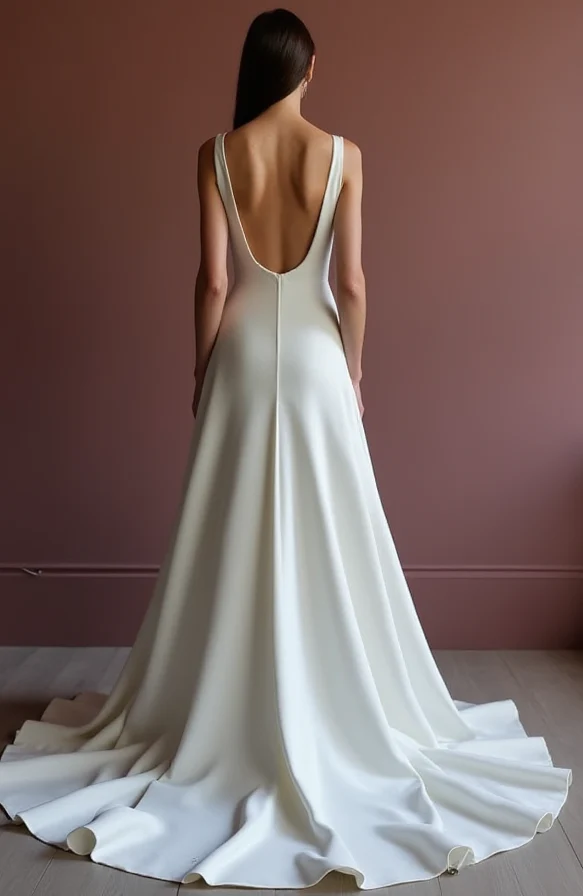 A-Line White Wedding Dress with a Sheer Lace Skirt for a Soft, Dreamy Feel - Image 3
