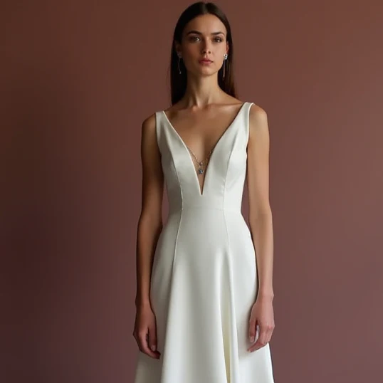 A-Line White Wedding Dress with a Sheer Lace Skirt for a Soft, Dreamy Feel - Image 4