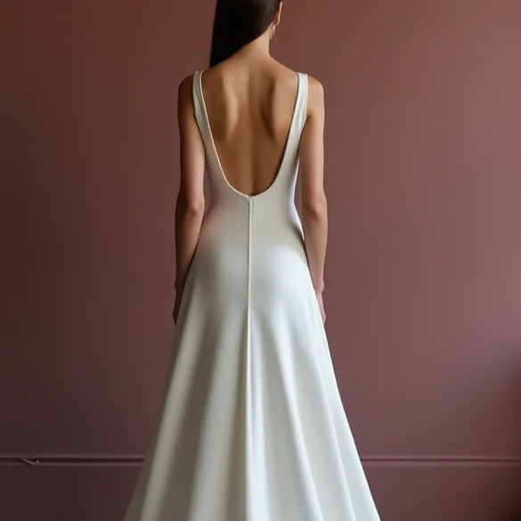 A-Line White Wedding Dress with a Sheer Lace Skirt for a Soft, Dreamy Feel - Image 5