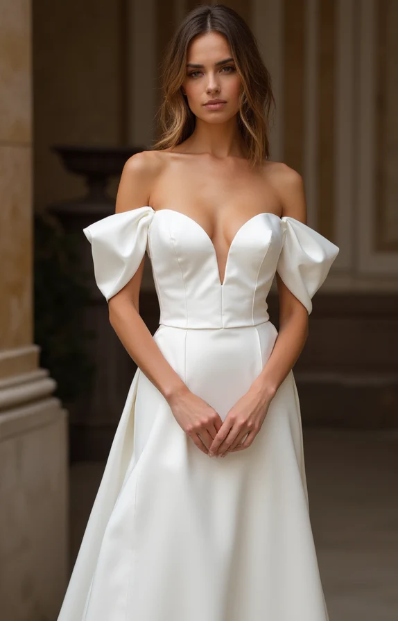 A-Line White Wedding Dress with Silk Details for a Luxurious, Soft Touch - Image 2
