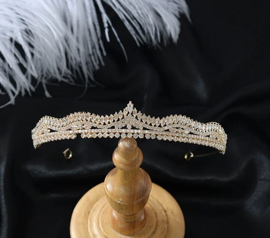 AAA Zircon Tiara Crown Zirconia Diadem Women Brides Princess Queen Headpiece Headband Wedding Accessories Bridal Hair Jewelry - Image 2