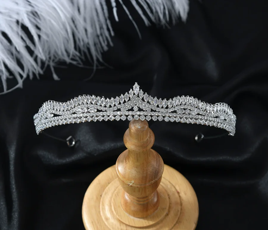 AAA Zircon Tiara Crown Zirconia Diadem Women Brides Princess Queen Headpiece Headband Wedding Accessories Bridal Hair Jewelry - Image 5