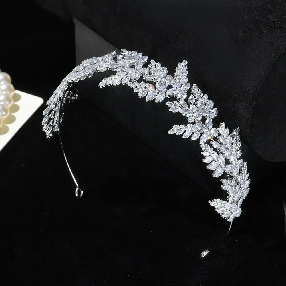 AAA Zircon Tiaras and Crowns Cubic Zirconia Headband For Brides Women CZ Headpiece Bridal Jewelry Wedding Hair Accessories - Image 2
