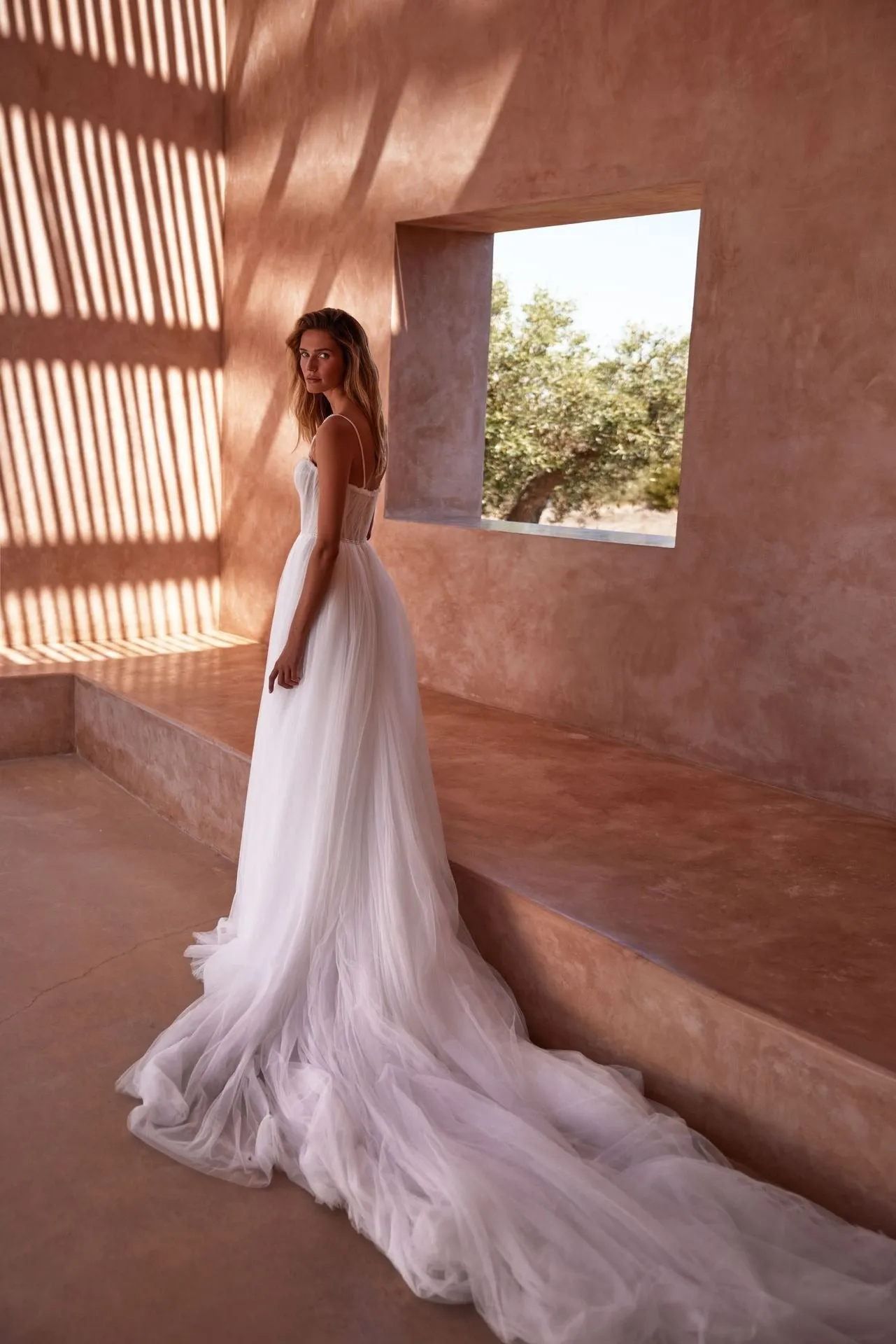 Princessy Ethereal Tulle A-Line Wedding Gown on Spaghetti Straps Bridal Gown Court Train Princess Modern Wedding Dress Vestido De Novia Mermaid Bow Satin - Image 4
