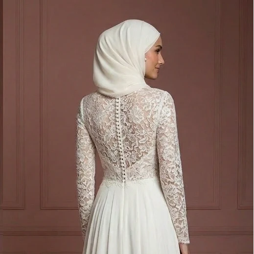 Affordable Hijab Bridal Gown Budget Modest Wedding Dress Muslim - Image 5