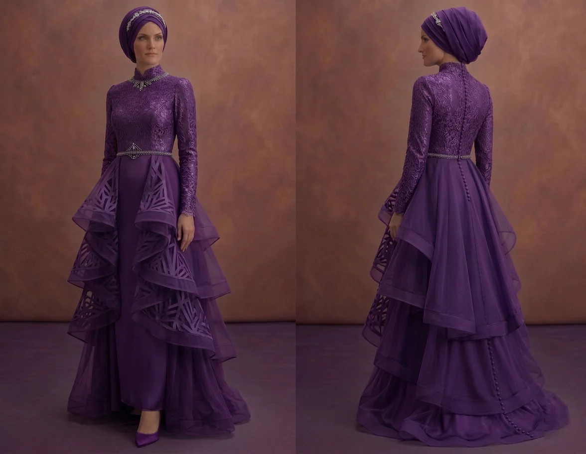 Azure Layered Muslim Prom Dresses – Unique & Fashion-Forward