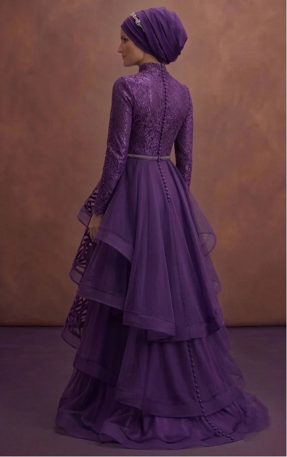 Azure Layered Muslim Prom Dresses – Unique & Fashion-Forward - Image 3