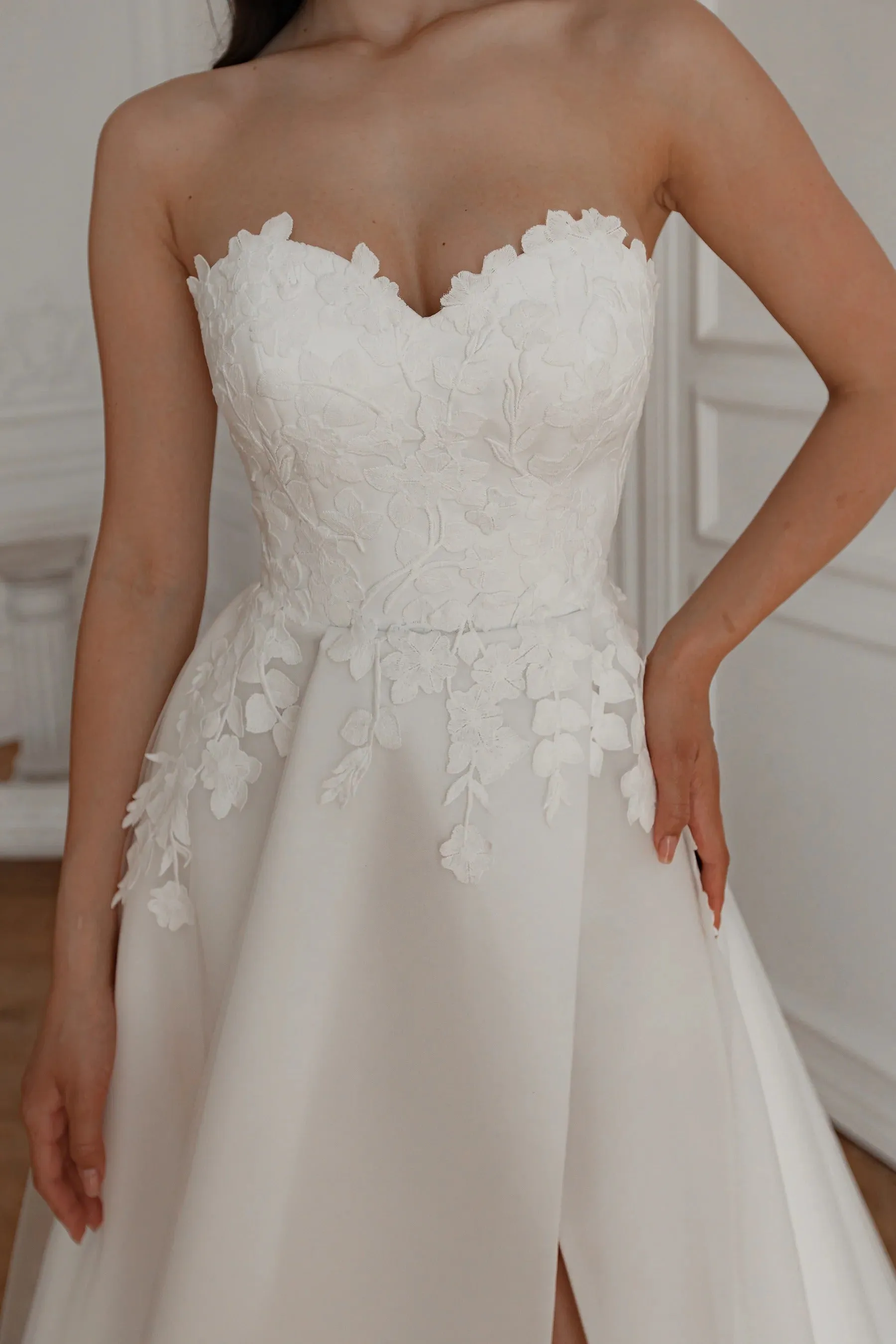 Wedding Dress with Detachable Train Mermaid Satin Princess Vestido De Novia Court Train Dress Bridal Gown Bow Simple - Image 2