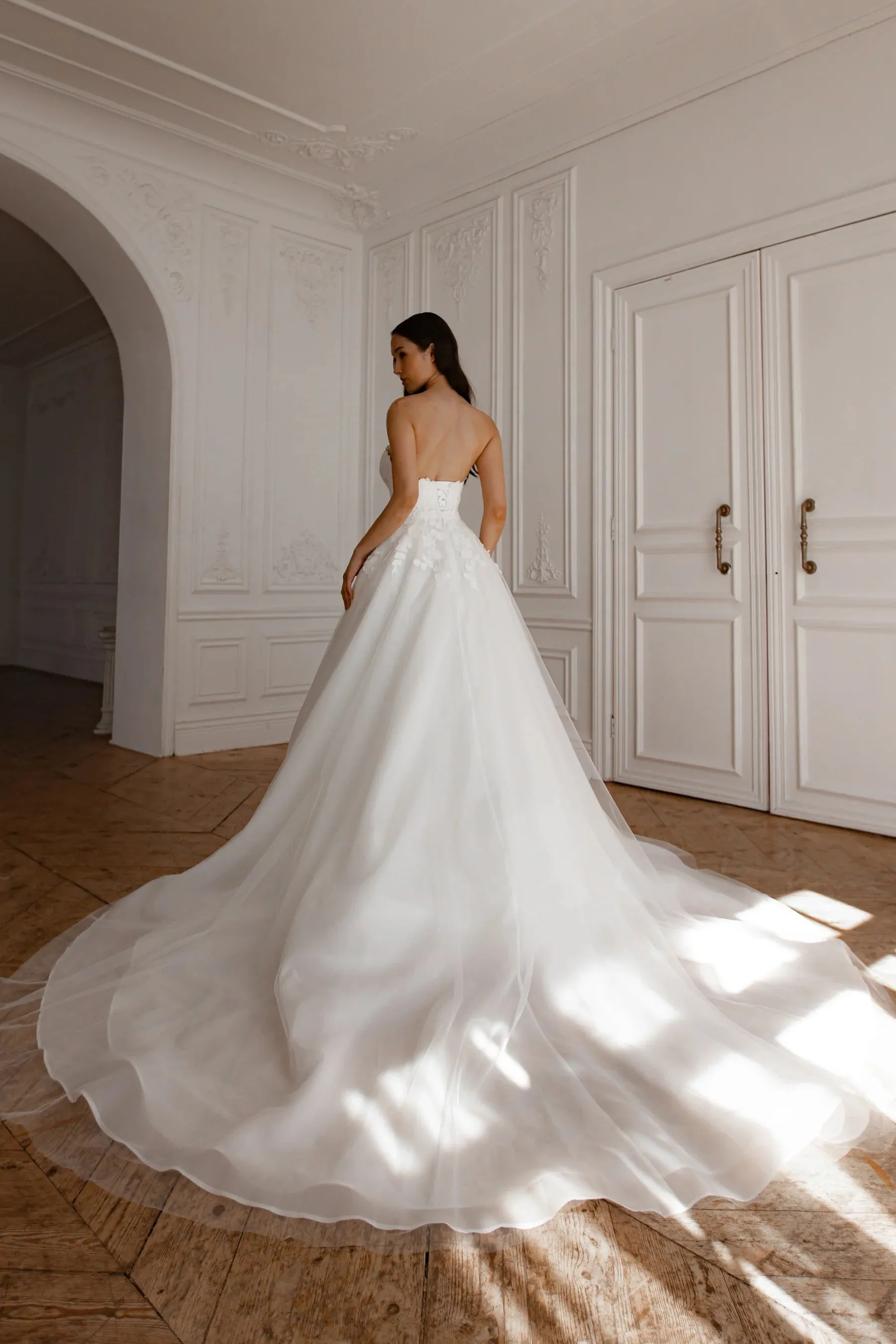 Wedding Dress with Detachable Train Mermaid Satin Princess Vestido De Novia Court Train Dress Bridal Gown Bow Simple - Image 7