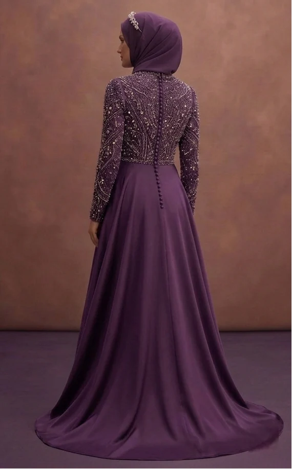 Beaded Muslim Prom Dresses – Subtle Sparkle with Coverage - Image 3