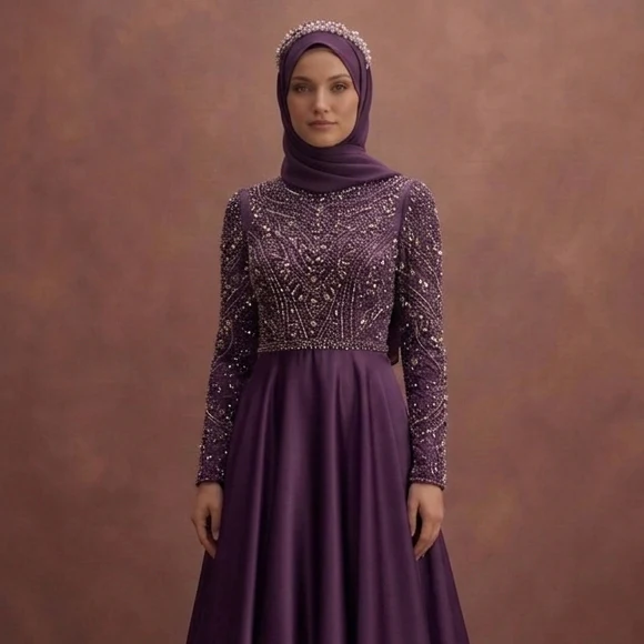 Beaded Muslim Prom Dresses – Subtle Sparkle with Coverage - Image 4