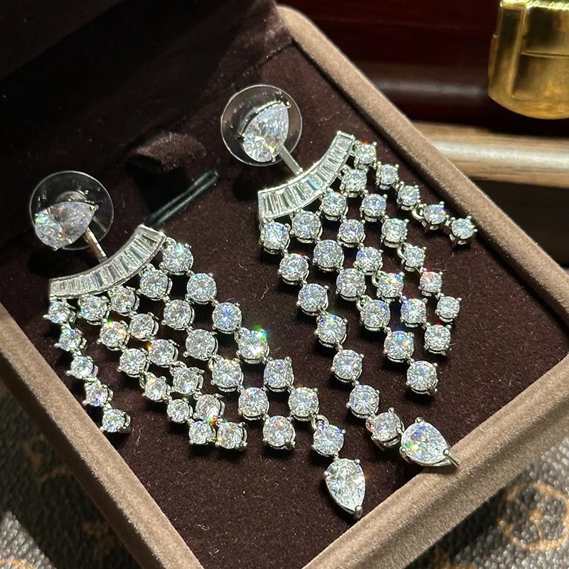Big Large AAA Zircon Bridal Earrings CZ Cubic Zirconia Wedding Earring For Brides Accessories Women Birthday Gift Jewelry - Image 7