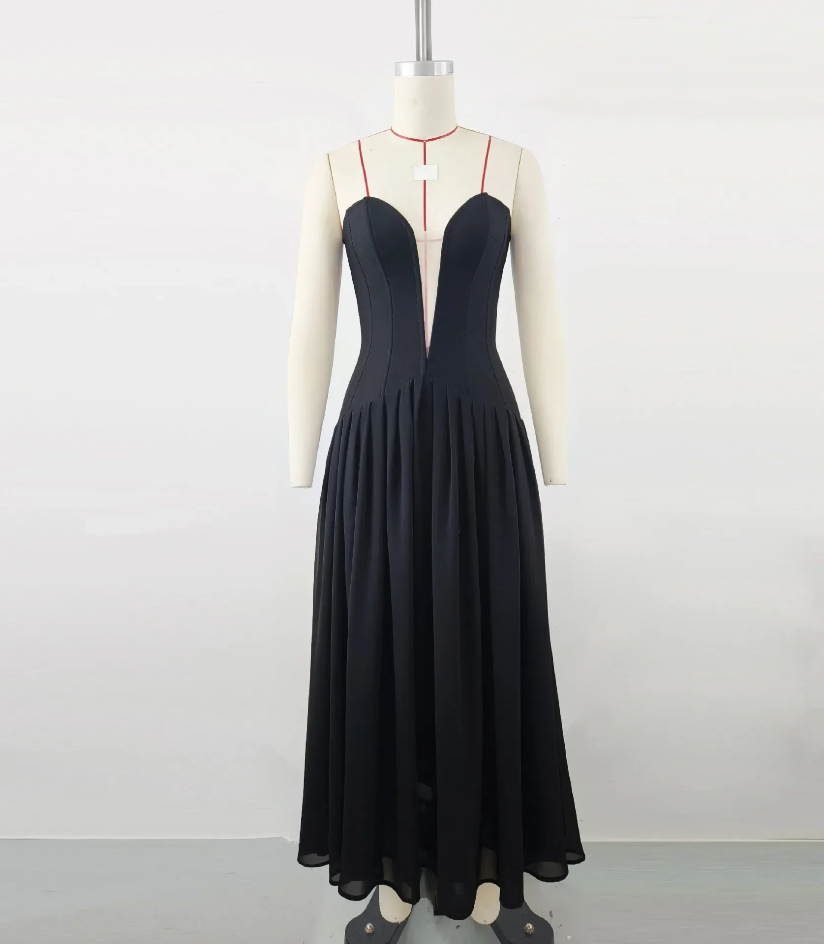 Black Color Women Sexy Strapless Off the Shoulder Straight Long Bandage Dress Celebrate Birthday Party Cocktail Outfit - Image 6